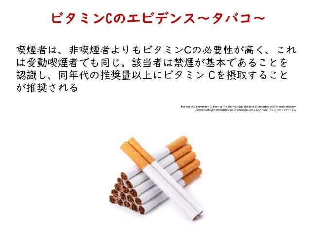 タバコ🚬を吸ってる人はビタミンC多く摂る必要ある？